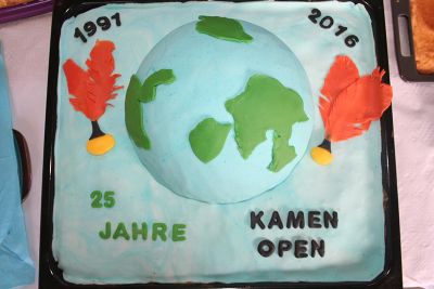 Ein Kuchen, extra entworfen für das Jubiläum der Kamen Open